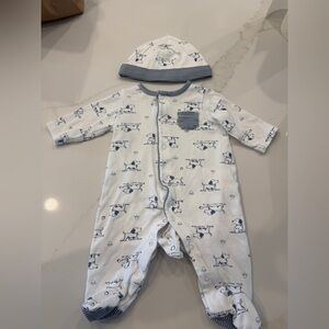 Little Me white and blue puppy sleeper